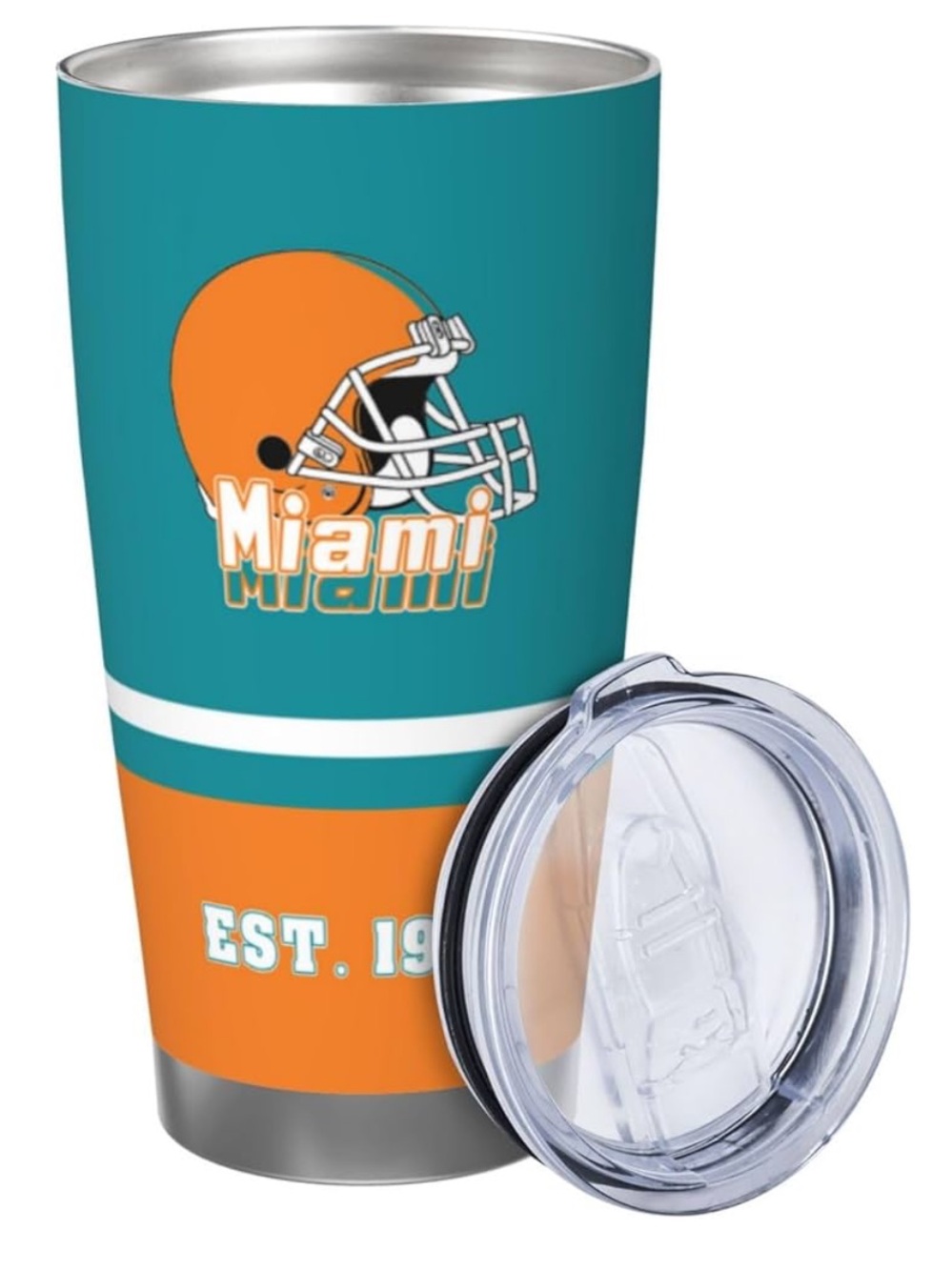 miami Teal & Orange Insulated Travel Tumbler with Lid
